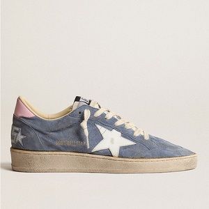 GOLDEN GOOSE Superstar Sneakers Light Blue Suede & White Leather 34EU